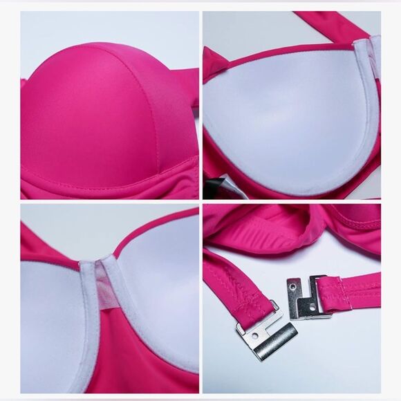 CHERRY CAT Womens Vintage Retro Polka High Waisted Underwire Bikini Swim 8-10 - Picture 6 of 11